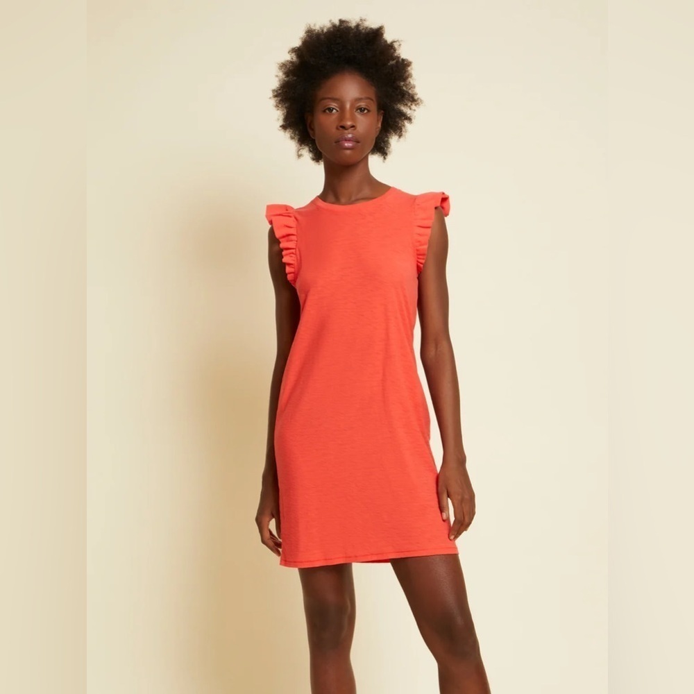Nation LTD Women’s Elliot Fused Ruffle Gauzy Mini Dress in Candy Red Size S